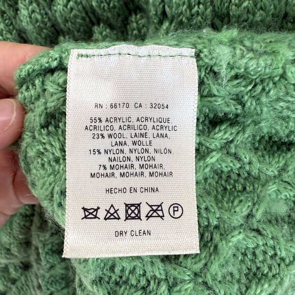 Field Flower Anthro Green Knit Long Sleeve Sweater Size Small Wool‎ Mohair Blend - Picture 6 of 11